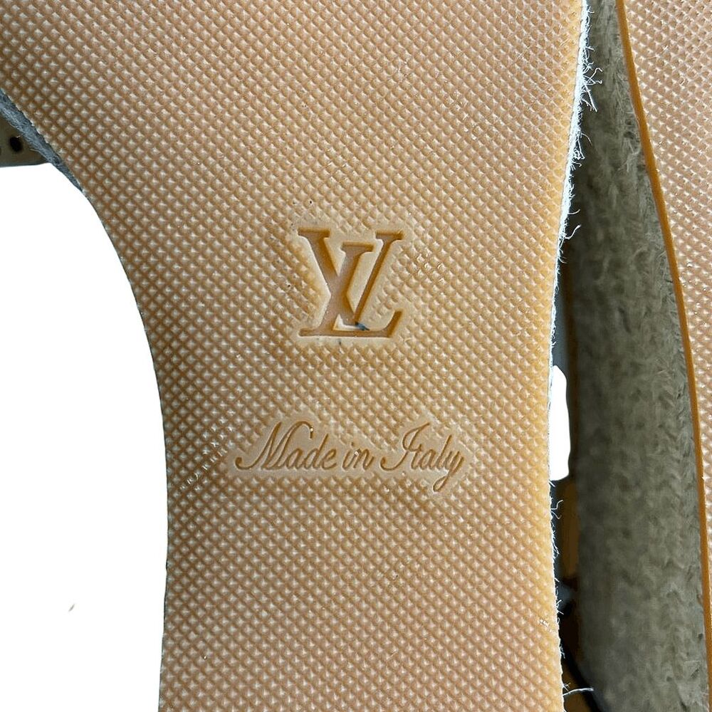 Louis Vuitton Starboard Wedge Cut Out Logo Sandals EU 40 Tan Espadrille Platform - Picture 10 of 10